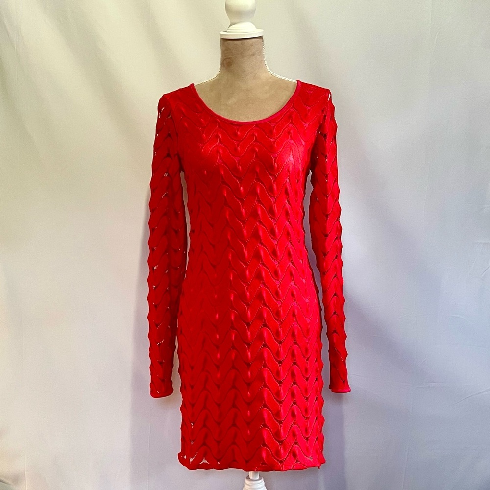 FREE PEOPLE Women's 'Wild Thing' Long Sleeved Crochet Mini Dress, Size S/P